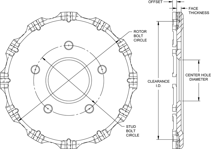 Big Brake Dynamic Bobbin Mount Hat - Short Offset Drawing