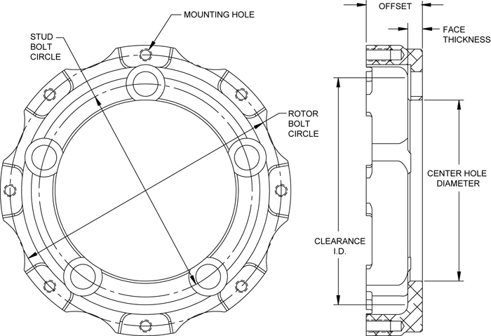 Big Brake Hat - Short Offset Drawing