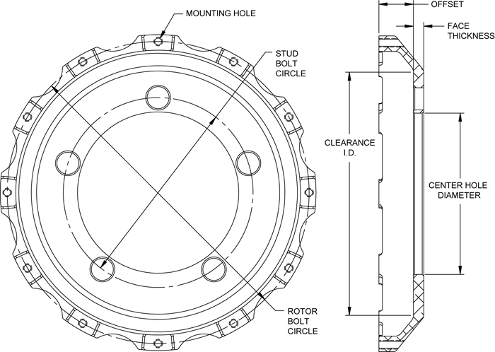 Big Brake Hat - Short Offset Drawing