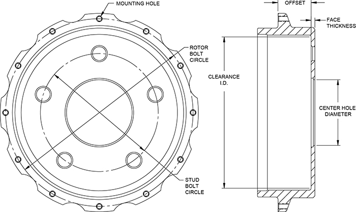 Parking Brake Hat - Standard Hat Drawing