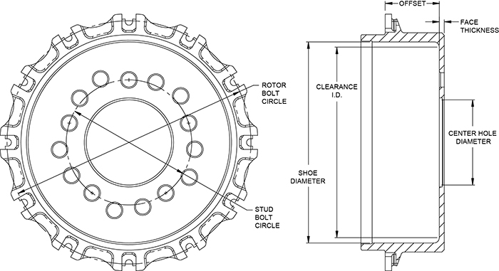 Parking Brake Hat - Dynamic Bobbin Mount Hat Drawing