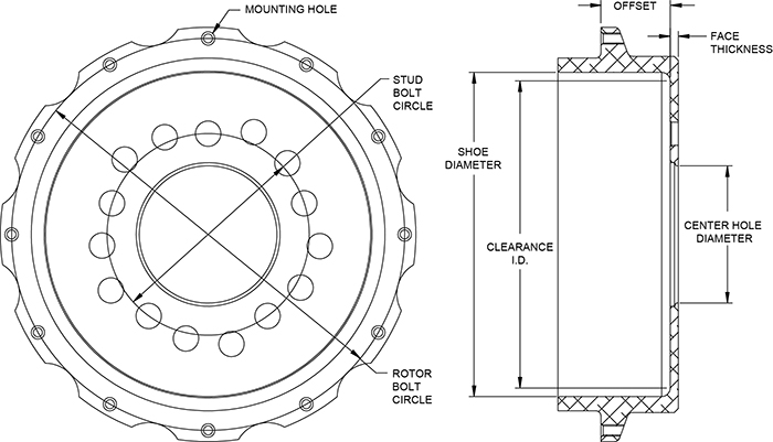 Parking Brake Hat - Standard Drawing