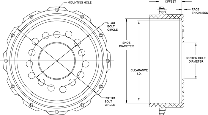 Parking Brake Hat - Standard Drawing