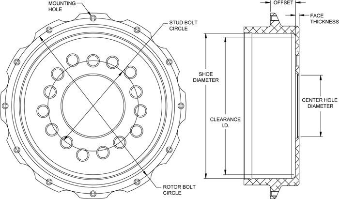 Parking Brake Hat - Standard Hat Drawing