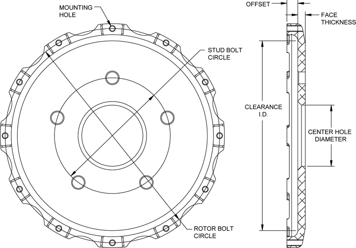 Big Brake Hat - Short Offset Hat Drawing