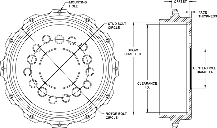 Parking Brake Hat - Standard Hat Drawing