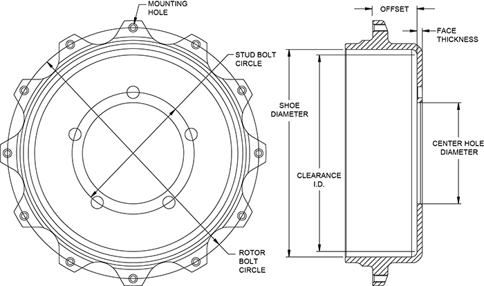 Parking Brake Hat - Standard Drawing