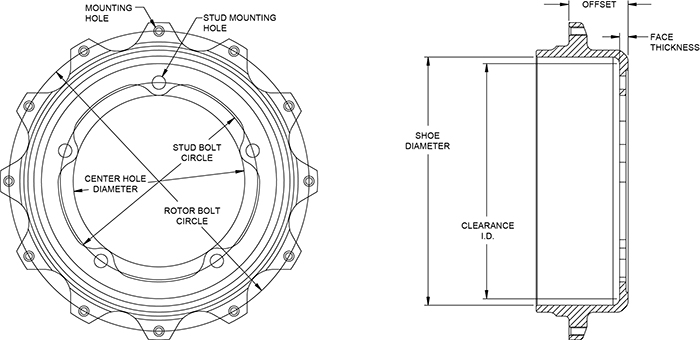 Parking Brake Hat - Standard Drawing