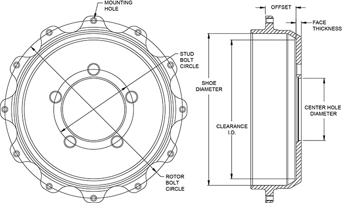 Parking Brake Hat - Standard Hat Drawing