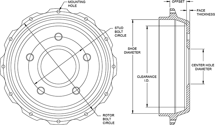 Parking Brake Hat - Standard Drawing