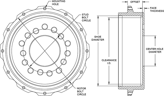 Parking Brake Hat - Standard Hat Drawing