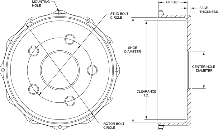 Parking Brake Hat - Standard Drawing