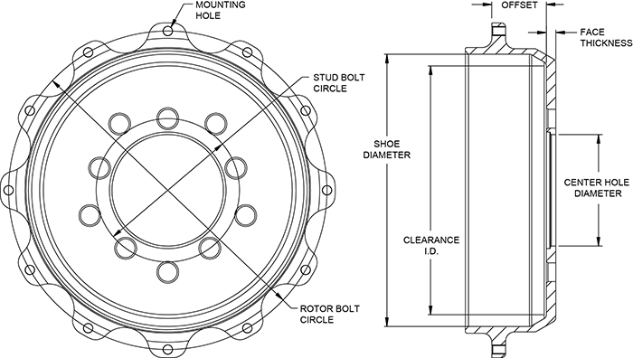 Parking Brake Hat - Standard Drawing