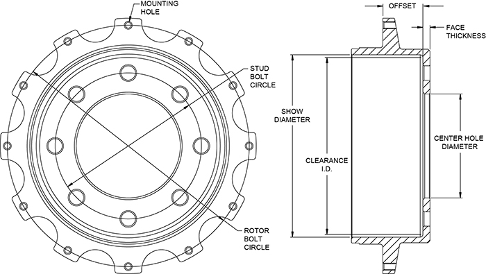 Parking Brake Hat - Truck Drawing