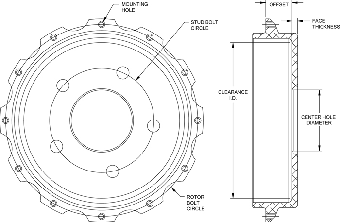 Parking Brake Hat - Standard Hat Drawing