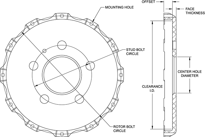 Big Brake Hat - Short Offset Drawing