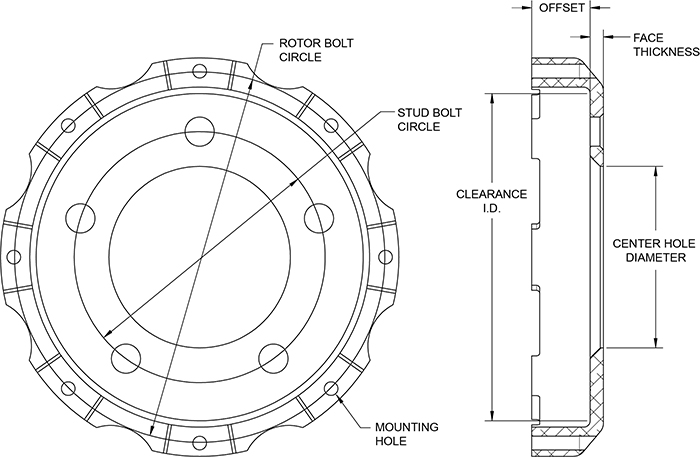 Big Brake Hat - Short Offset Drawing