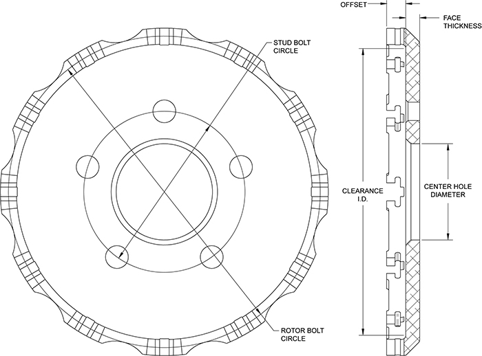 Big Brake Dynamic Hat - Short Offset Drawing