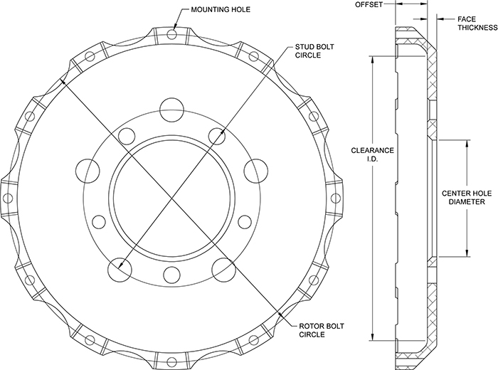 Big Brake Hat - Short Offset Drawing