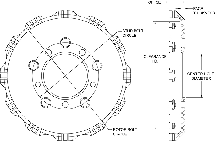 Big Brake Dynamic Hat - Short Offset Drawing