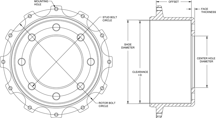 Parking Brake Hat - Truck Drawing