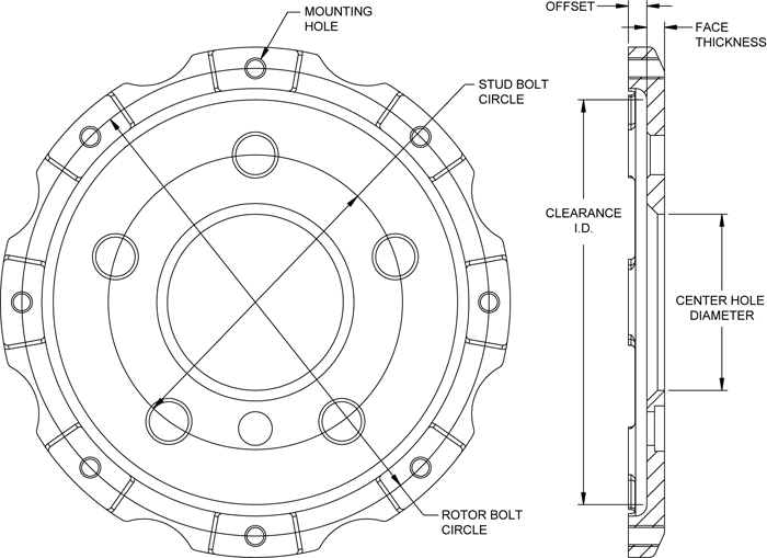 Big Brake Hat - Short Offset Drawing