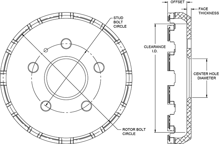 Big Brake Dynamic Lug Drive - Flared Bell Drawing