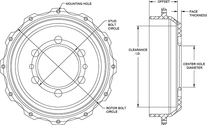 Parking Brake Hat - Standard Drawing