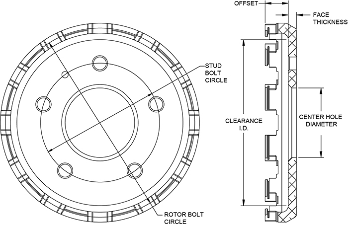 Big Brake Dynamic Lug Drive - Short Offset Drawing