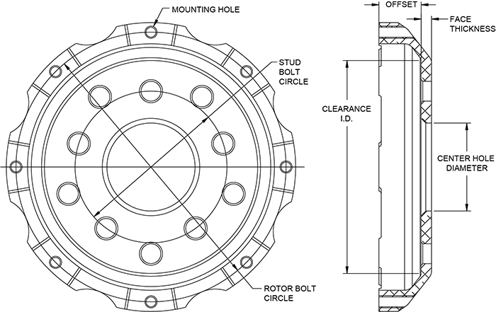 Big Brake Hat - Short Offset Hat Drawing