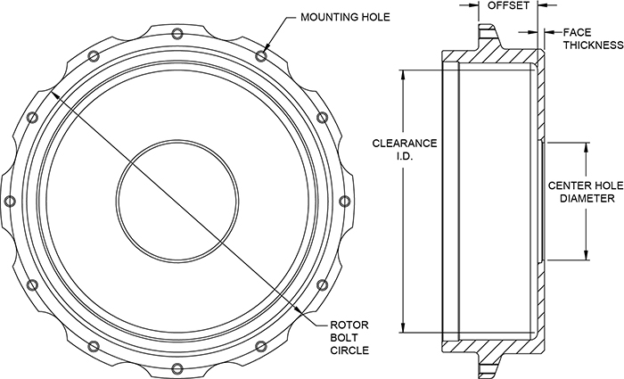 Parking Brake Hat - Standard Drawing