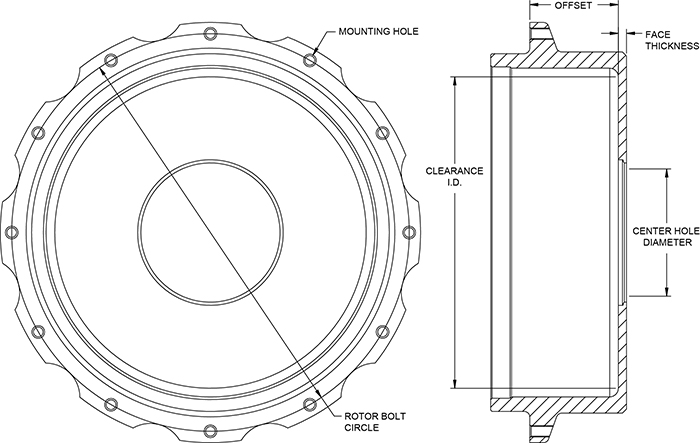 Parking Brake Hat - Standard Hat Drawing