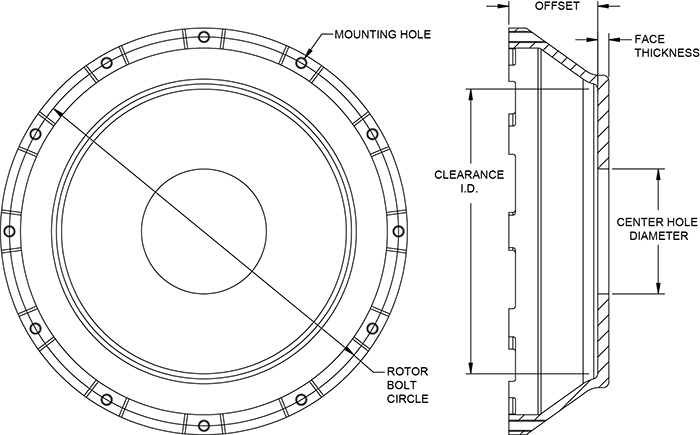 Big Brake Hat - Short Offset Drawing