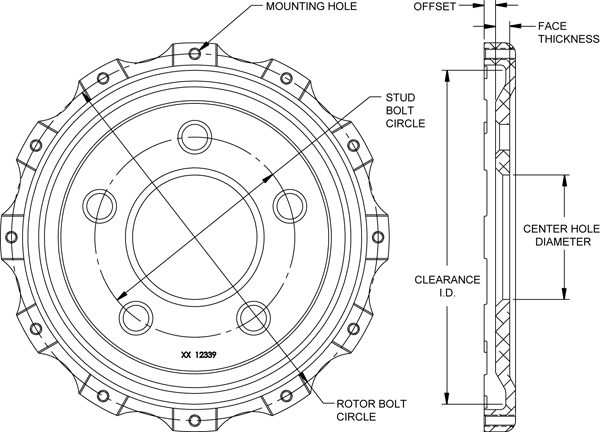 Big Brake Hat - Short Offset Drawing