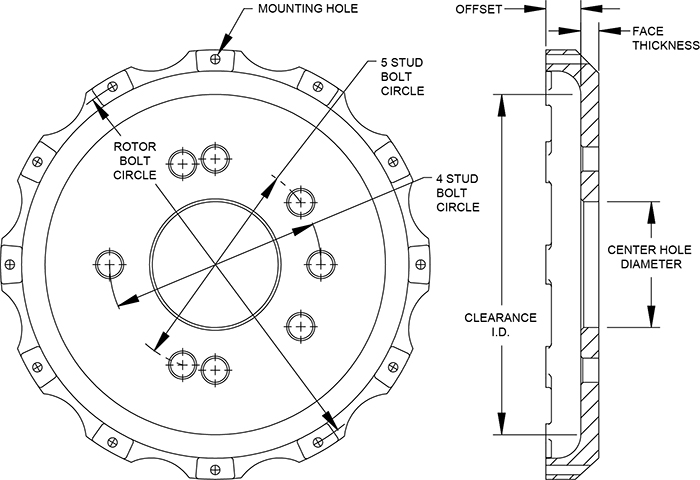 Big Brake Hat - Short Offset Drawing