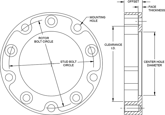 Drag Hat - Spindle Mount Hat Drawing