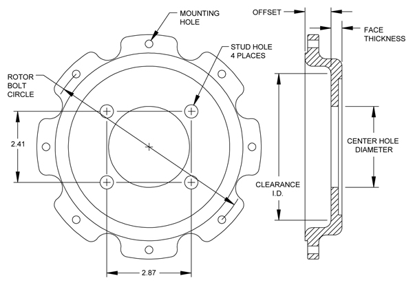 Big Brake Hat - Short Offset Hat Drawing