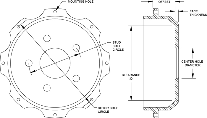 Parking Brake Hat - Standard Drawing