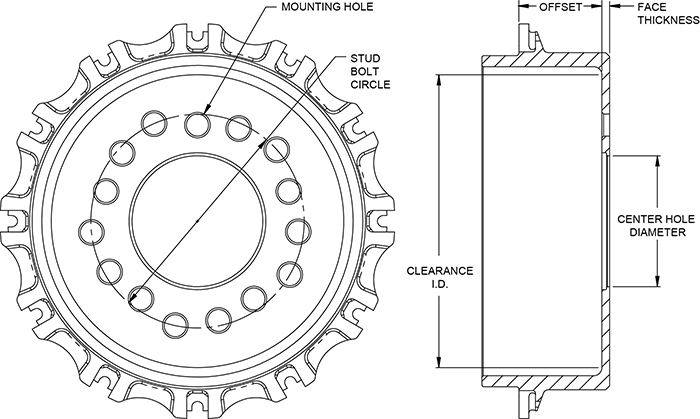 Parking Brake Hat - Dynamic Bobbin Mount Drawing