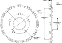 Big Brake Dynamic Hat - Short Offset Hat Drawing