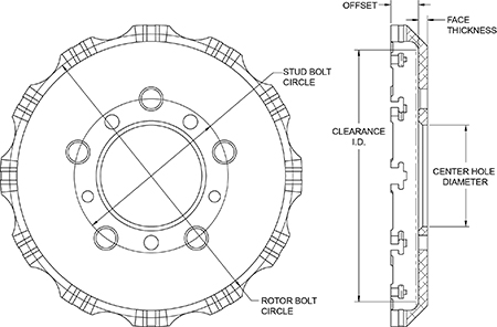 Big Brake Dynamic Hat - Short Offset Hat Drawing