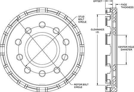 Big Brake Dynamic Lug Drive - Short Offset Hat Drawing