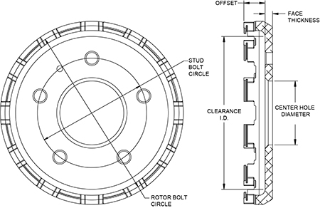 Big Brake Dynamic Lug Drive - Short Offset Hat Drawing