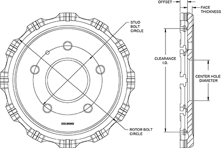 Big Brake Dynamic Hat - Short Offset Hat Drawing