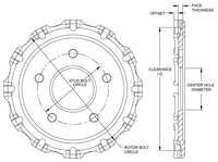 Big Brake Dynamic Hat - Short Offset Hat Drawing