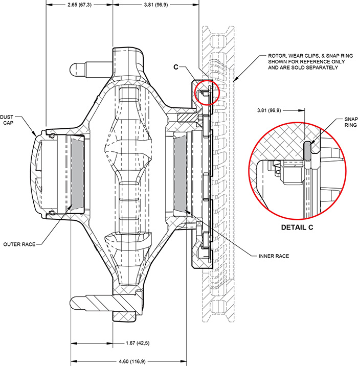 Hub Side-View Drawing