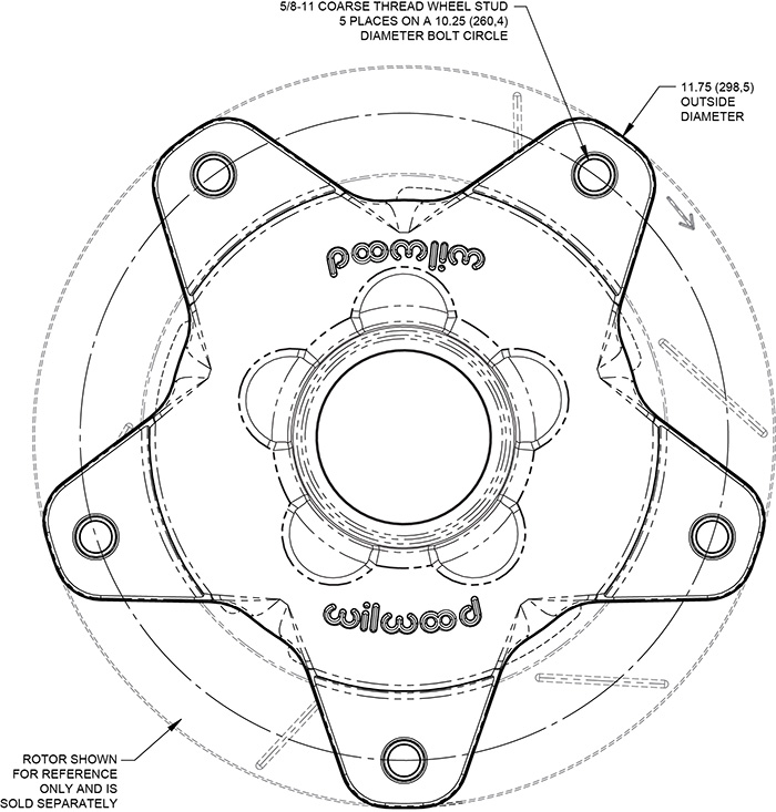 Hub Front-View Drawing