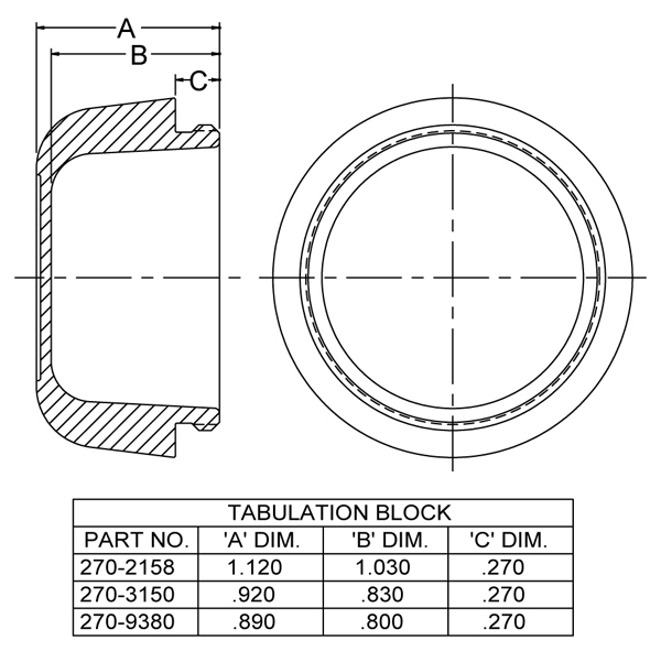 Hub Side-View Drawing