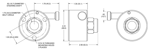 Quick Release Steering Hub 5/8 Drawing
