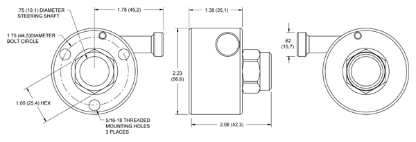 Quick Release Steering Hub 3/4 Drawing
